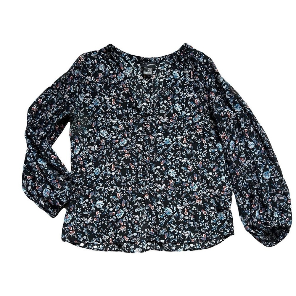 Club Monaco 100% silk floral blouse
